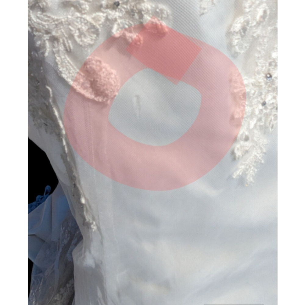 Mon Cheri Bridal Gown Beaded Sleeveless Strapless Train size 12 - Picture 8 of 12